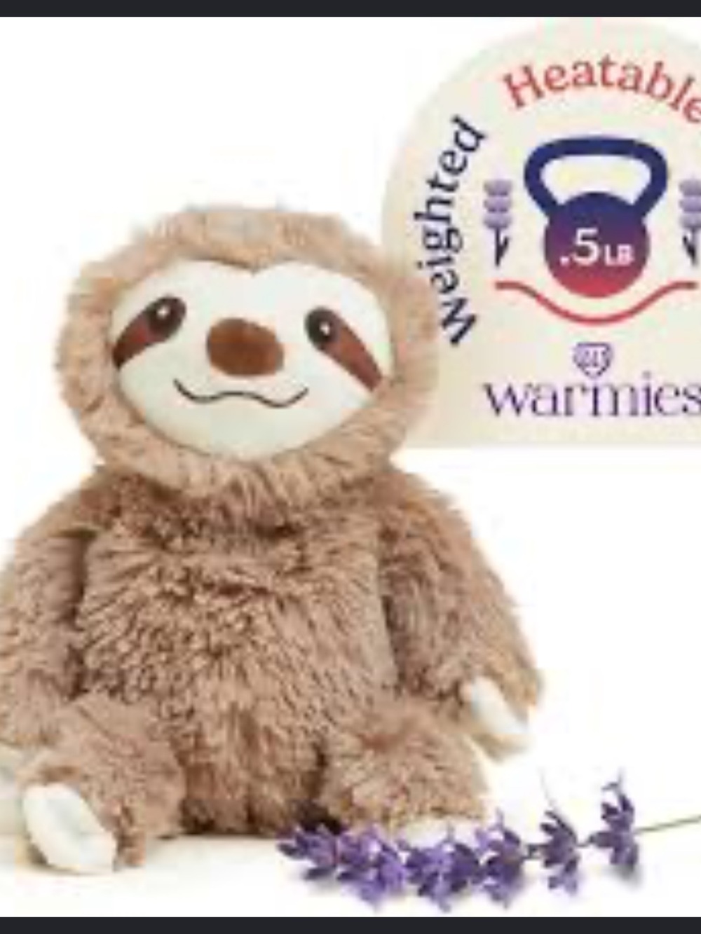 warmies  9” Sloth Stuffed Animal, Microwavable Heated Plushies